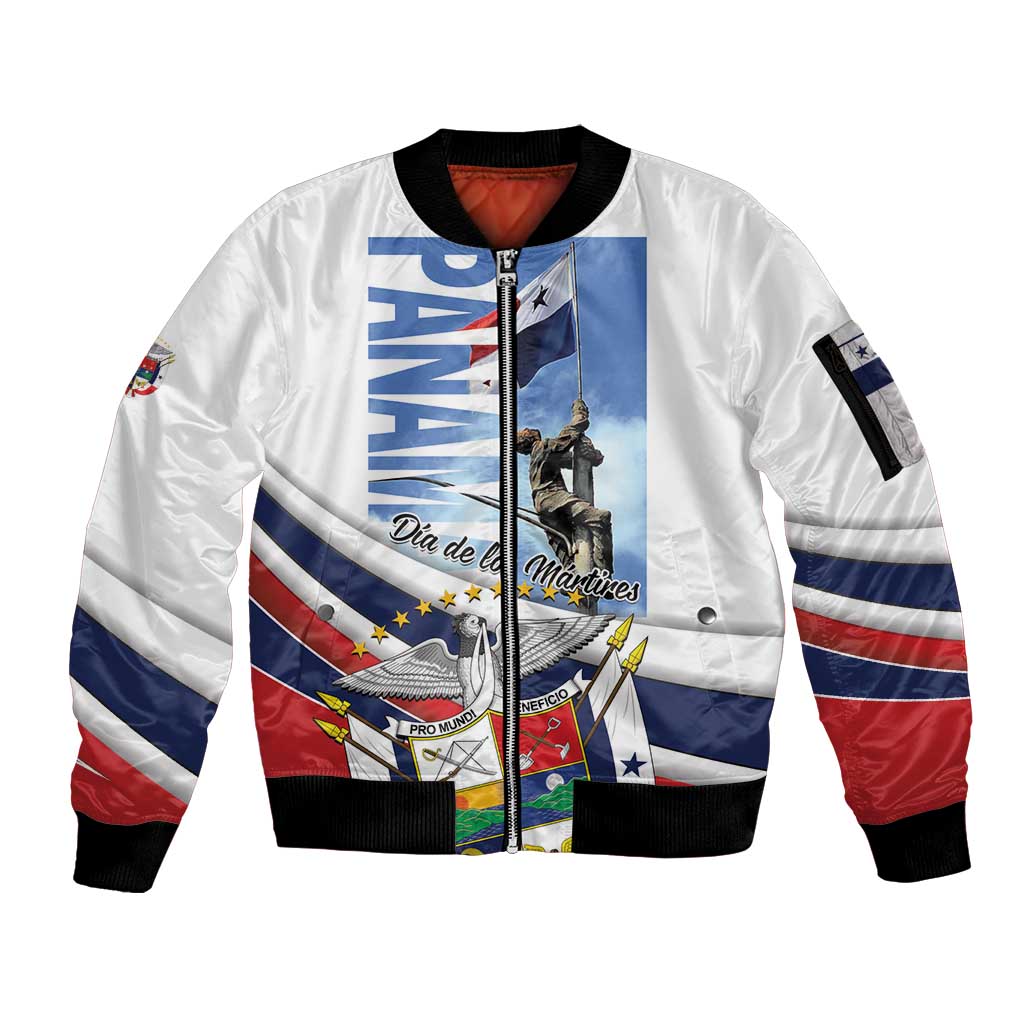 Panama Martyrs Day Sleeve Zip Bomber Jacket Dia de los Martires - Wonder Print Shop