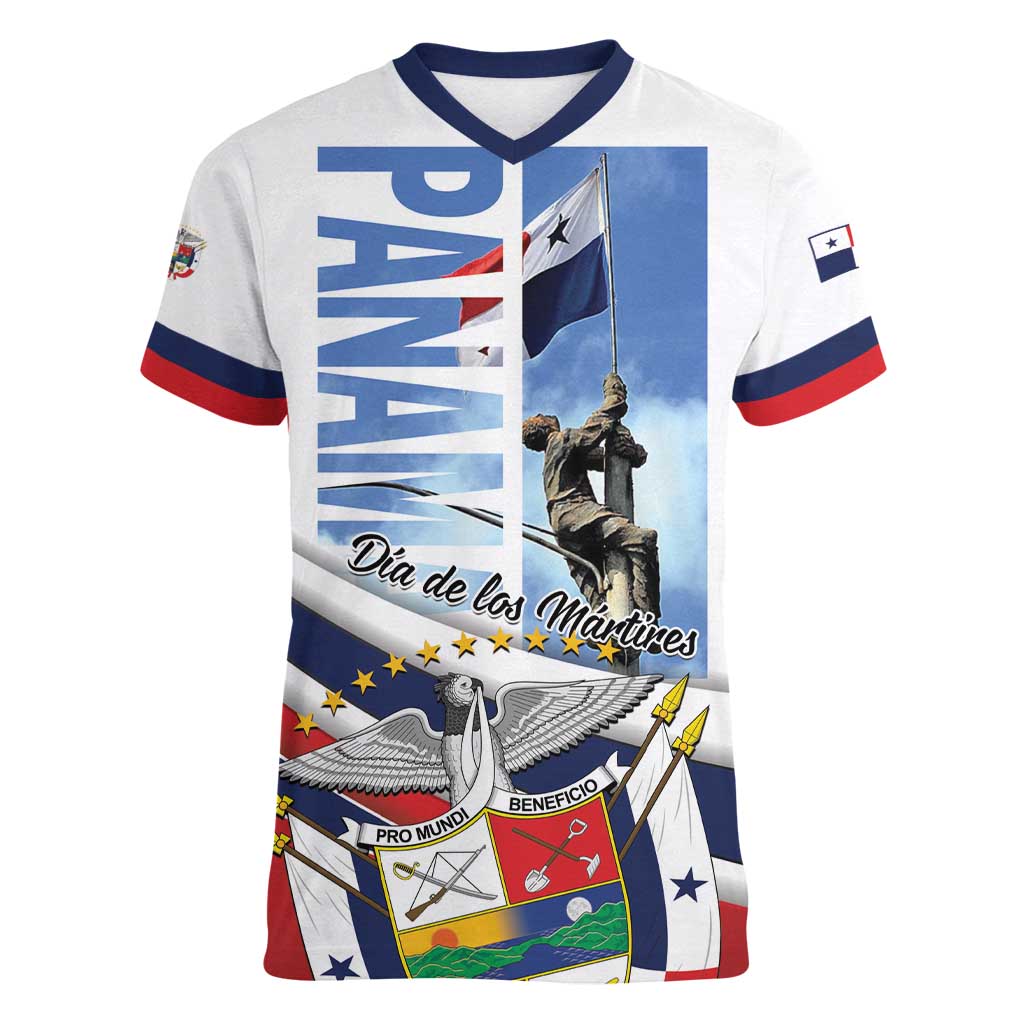 Panama Martyrs Day Women V-Neck T-Shirt Dia de los Martires - Wonder Print Shop