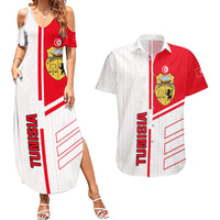 Tunisia Football Couples Matching Summer Maxi Dress and Hawaiian Shirt Go Eagles of Carthage - Wonder Print Shop