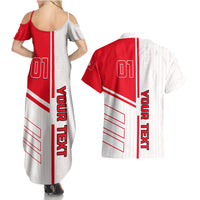 Tunisia Football Couples Matching Summer Maxi Dress and Hawaiian Shirt Go Eagles of Carthage - Wonder Print Shop