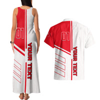 Tunisia Football Couples Matching Tank Maxi Dress and Hawaiian Shirt Go Eagles of Carthage - Wonder Print Shop