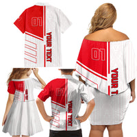 Tunisia Football Family Matching Off Shoulder Short Dress and Hawaiian Shirt Go Eagles of Carthage - Wonder Print Shop