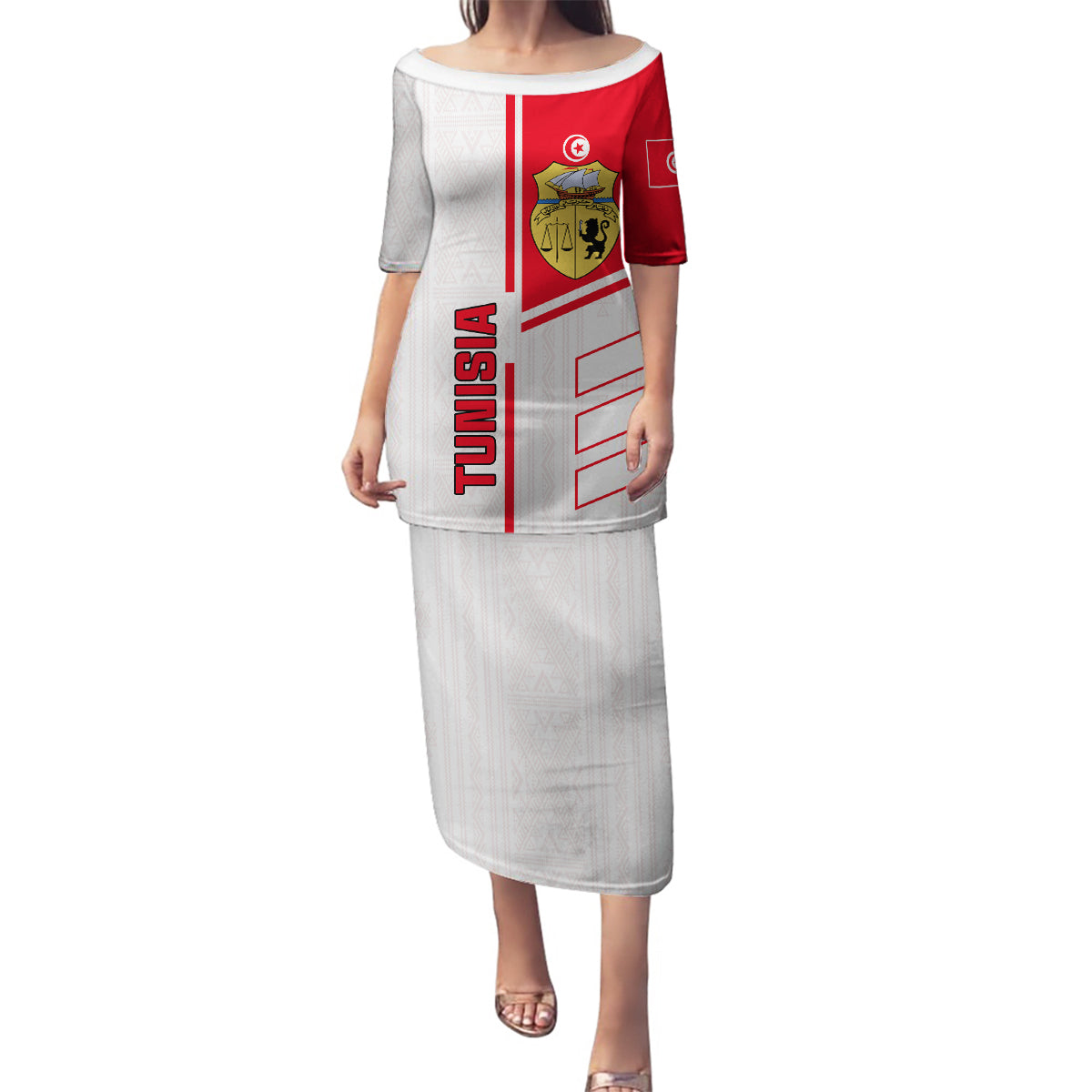 Tunisia Football Family Matching Puletasi and Hawaiian Shirt Go Eagles of Carthage - Wonder Print Shop