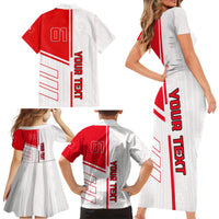 Tunisia Football Family Matching Short Sleeve Bodycon Dress and Hawaiian Shirt Go Eagles of Carthage - Wonder Print Shop