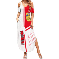 Tunisia Football Family Matching Summer Maxi Dress and Hawaiian Shirt Go Eagles of Carthage - Wonder Print Shop