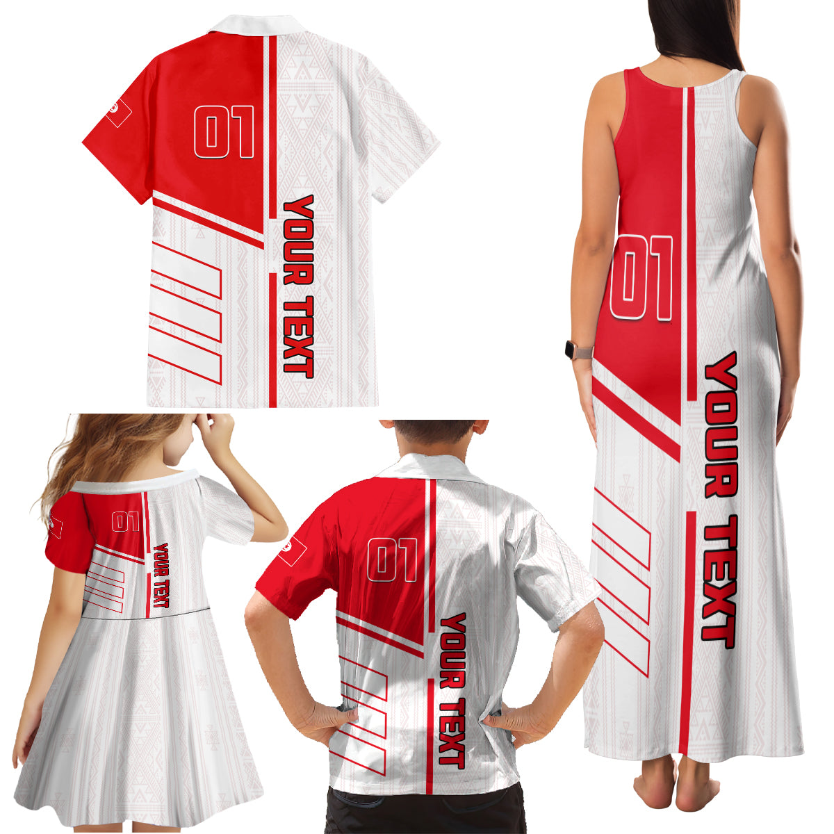 Tunisia Football Family Matching Tank Maxi Dress and Hawaiian Shirt Go Eagles of Carthage - Wonder Print Shop