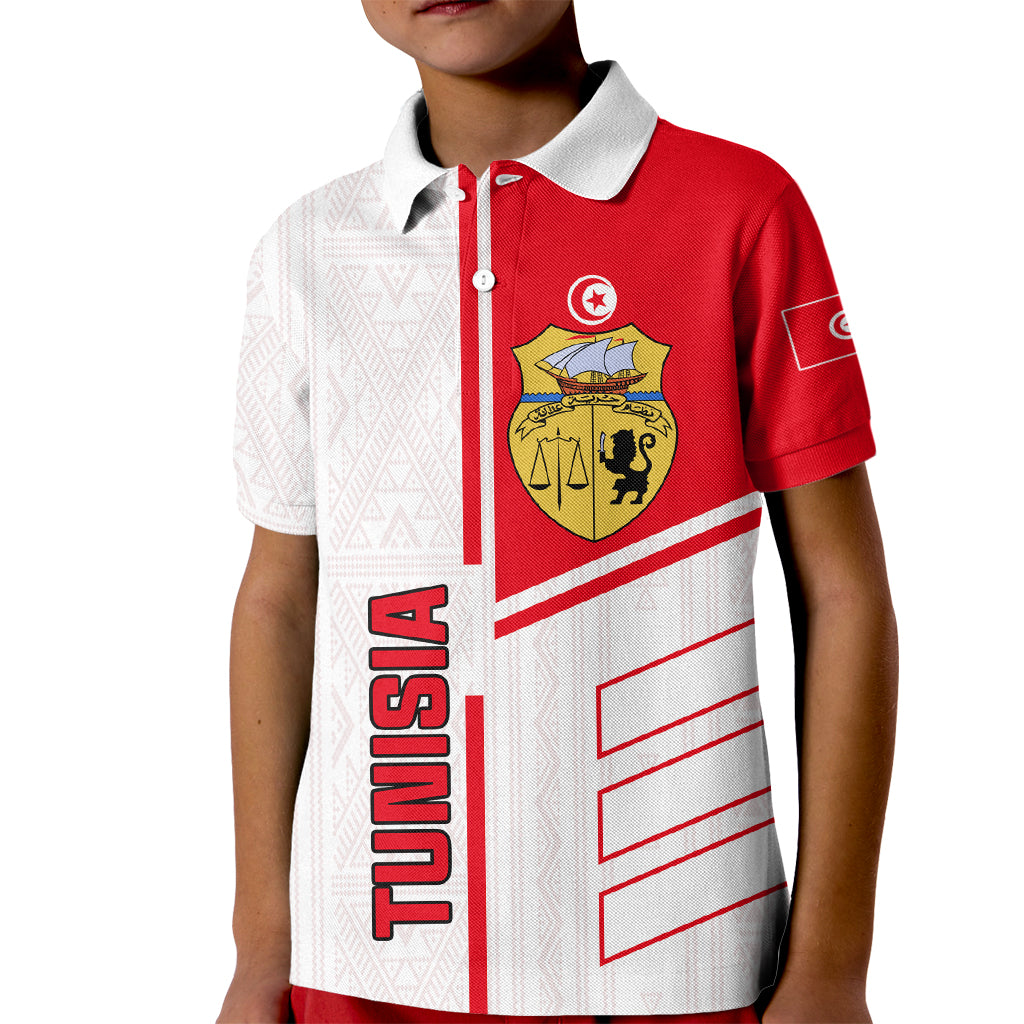 Tunisia Football Kid Polo Shirt Go Eagles of Carthage - Wonder Print Shop