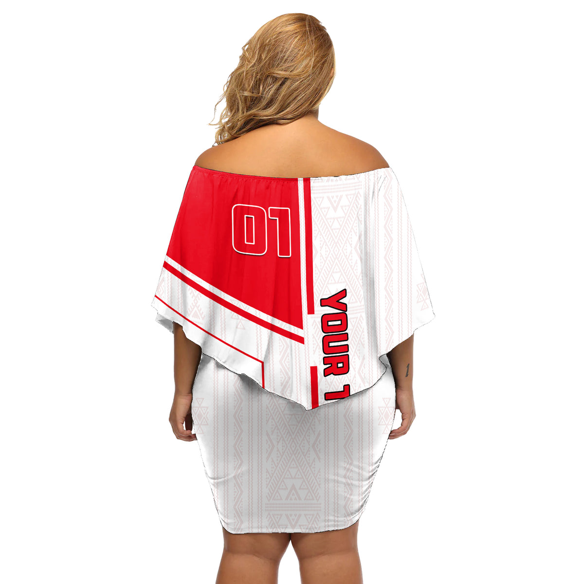 Tunisia Football Off Shoulder Short Dress Go Eagles of Carthage - Wonder Print Shop