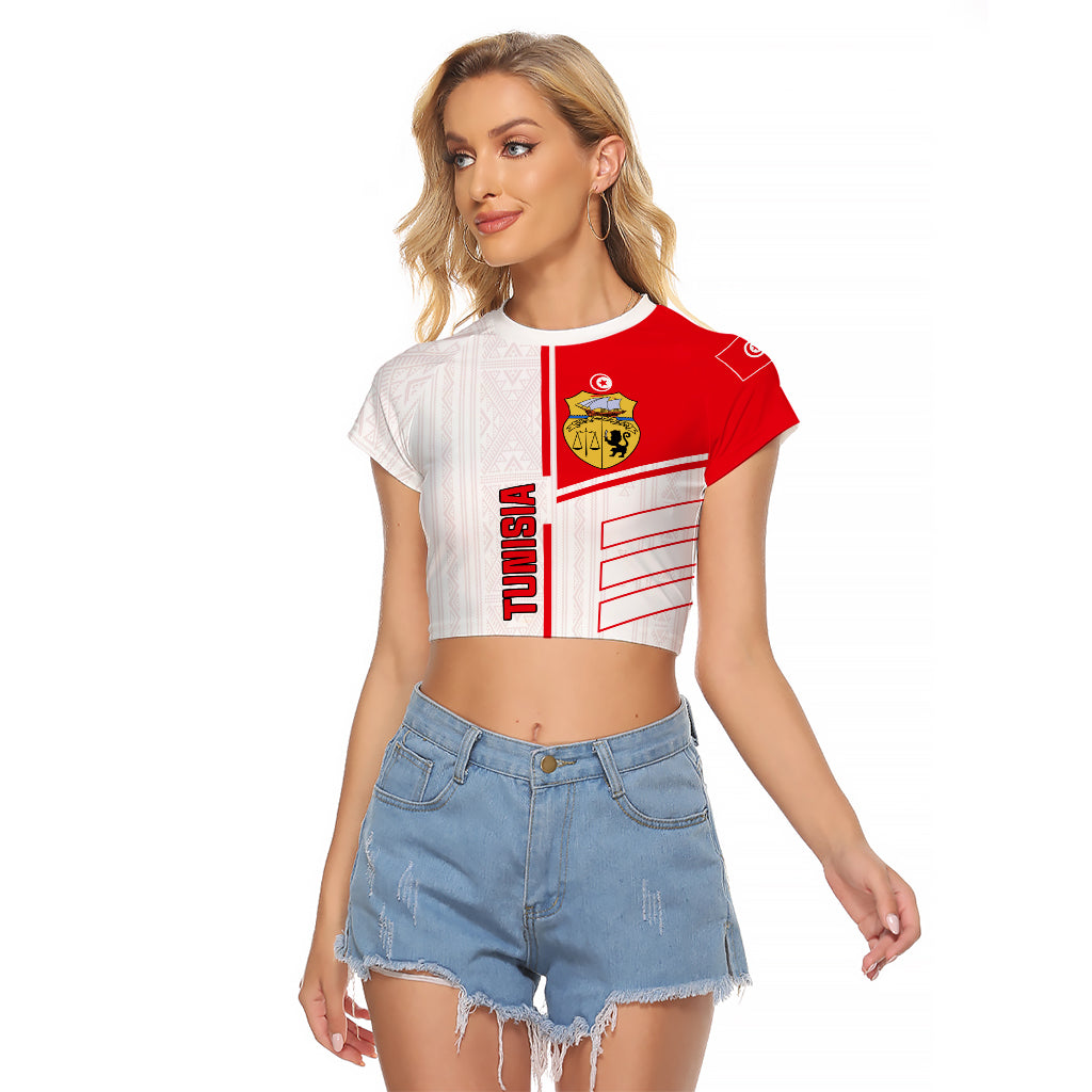 Tunisia Football Raglan Cropped T Shirt Go Eagles of Carthage - Wonder Print Shop