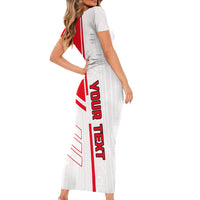 Tunisia Football Short Sleeve Bodycon Dress Go Eagles of Carthage - Wonder Print Shop