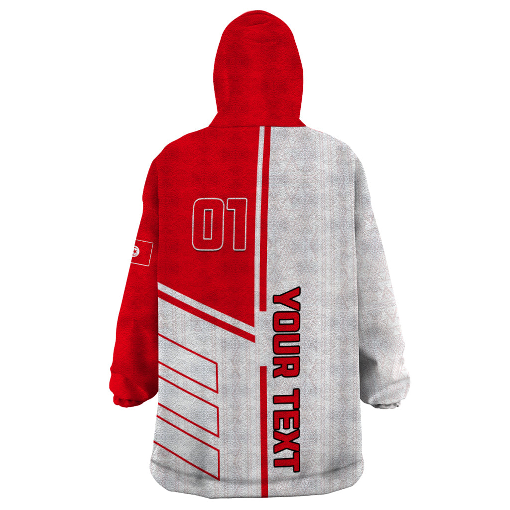 Tunisia Football Wearable Blanket Hoodie Go Eagles of Carthage - Wonder Print Shop
