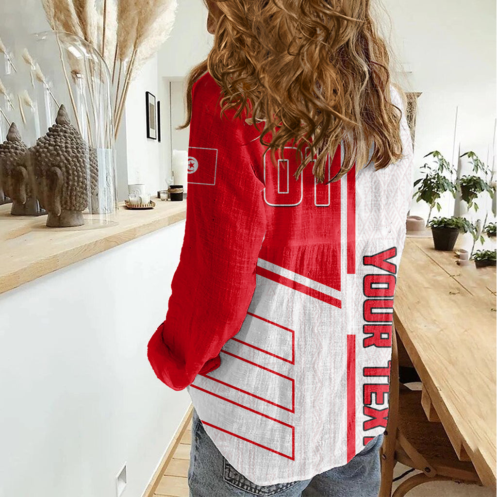 Tunisia Football Women Casual Shirt Go Eagles of Carthage - Wonder Print Shop