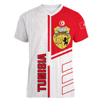 Tunisia Football Women V Neck T Shirt Go Eagles of Carthage - Wonder Print Shop