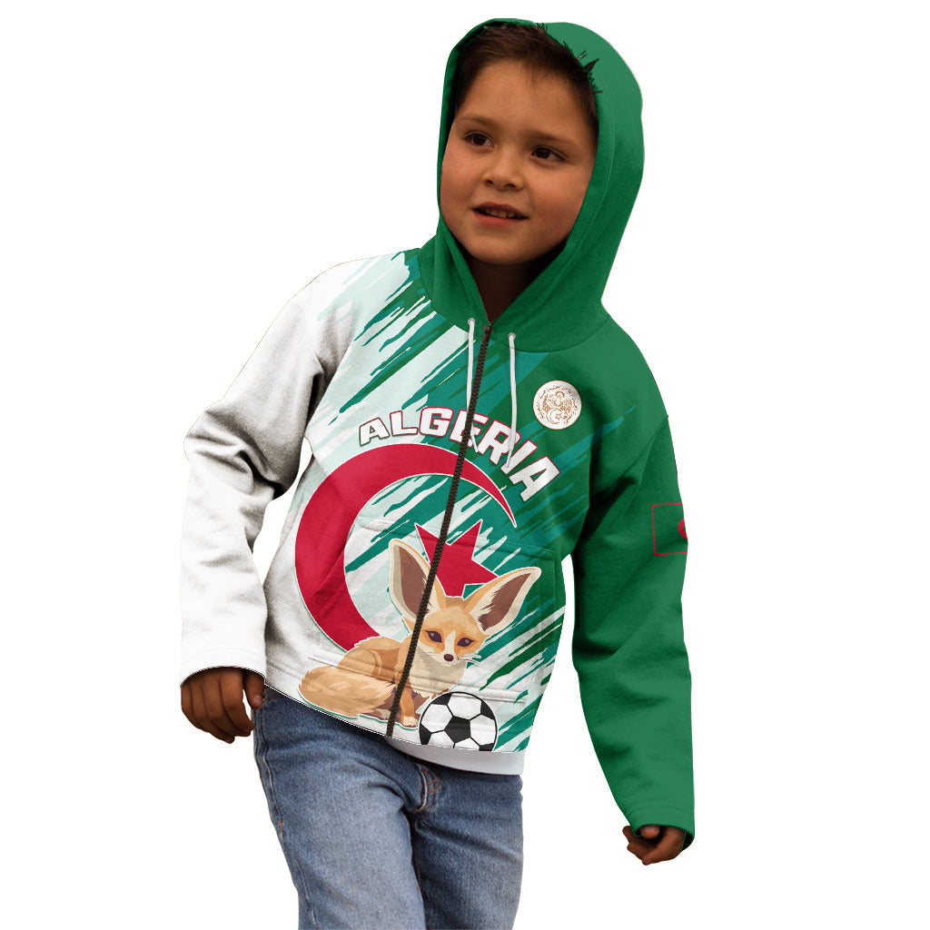 Algeria Football Kid Hoodie Go Les Fennecs - Wonder Print Shop