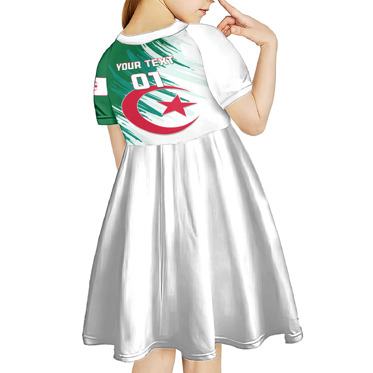 Algeria Football Kid Short Sleeve Dress Go Les Fennecs - Wonder Print Shop