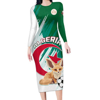 Algeria Football Long Sleeve Bodycon Dress Go Les Fennecs - Wonder Print Shop