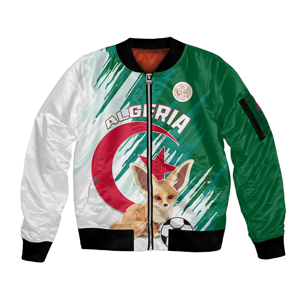Algeria Football Sleeve Zip Bomber Jacket Go Les Fennecs - Wonder Print Shop