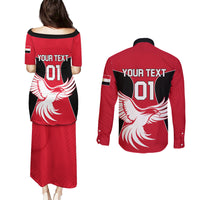 Egypt Football Couples Matching Puletasi and Long Sleeve Button Shirt Go The Pharaohs - Wonder Print Shop