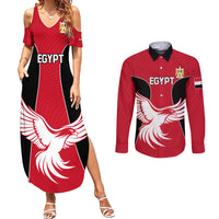 Egypt Football Couples Matching Summer Maxi Dress and Long Sleeve Button Shirt Go The Pharaohs - Wonder Print Shop