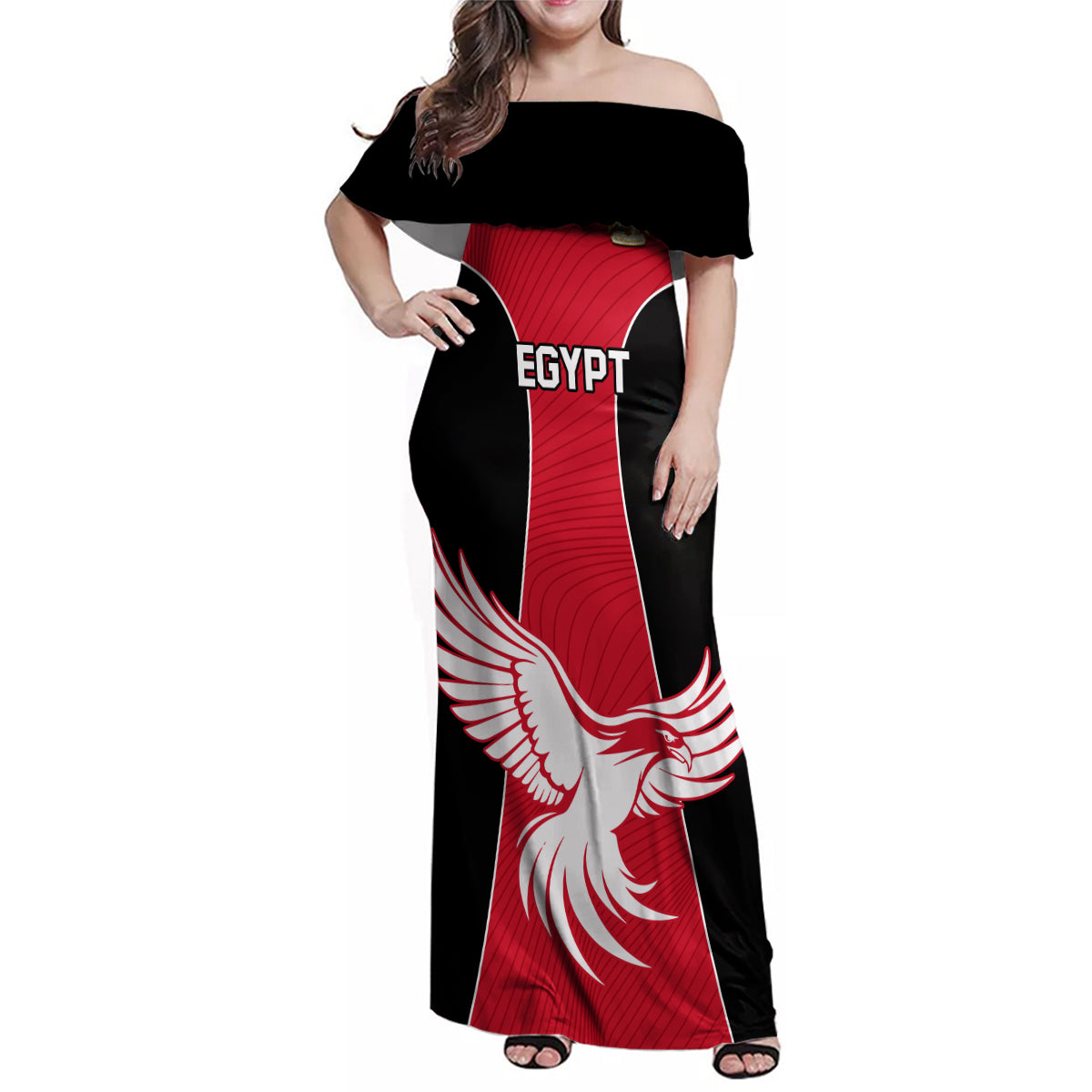 Egypt Football Family Matching Off Shoulder Maxi Dress and Hawaiian Shirt Go The Pharaohs - Wonder Print Shop