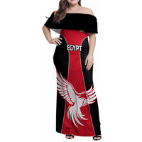Egypt Football Family Matching Off Shoulder Maxi Dress and Hawaiian Shirt Go The Pharaohs - Wonder Print Shop