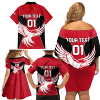 Egypt Football Family Matching Off Shoulder Short Dress and Hawaiian Shirt Go The Pharaohs - Wonder Print Shop