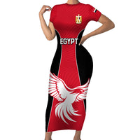 Egypt Football Family Matching Short Sleeve Bodycon Dress and Hawaiian Shirt Go The Pharaohs - Wonder Print Shop