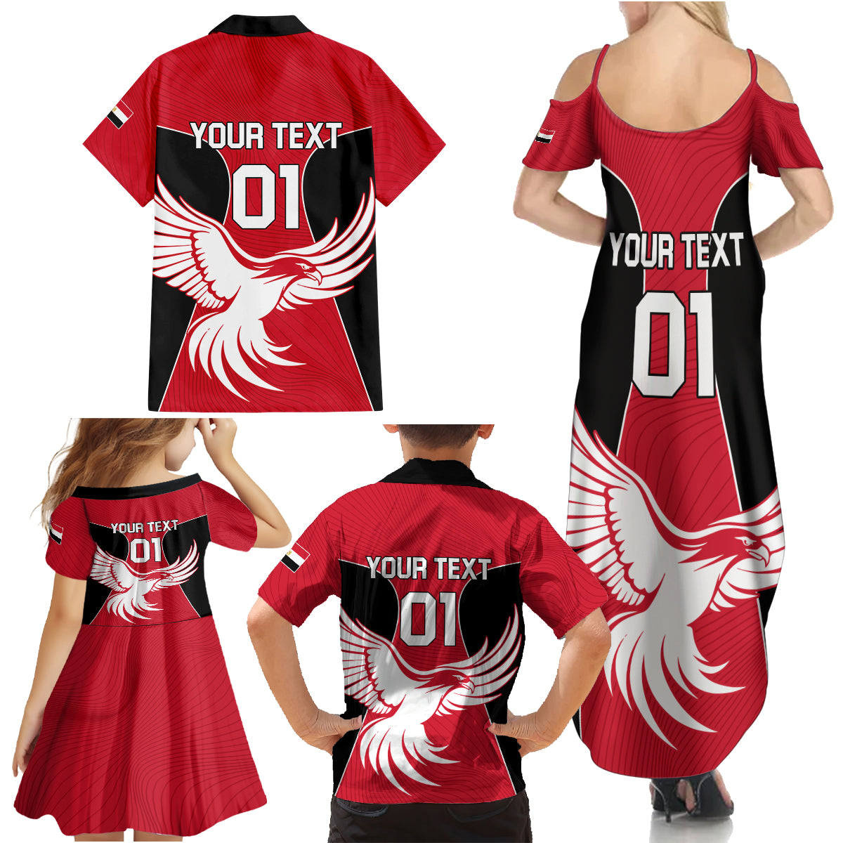 Egypt Football Family Matching Summer Maxi Dress and Hawaiian Shirt Go The Pharaohs - Wonder Print Shop