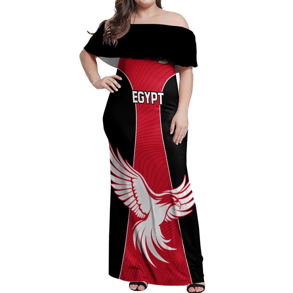 Egypt Football Off Shoulder Maxi Dress Go The Pharaohs - Wonder Print Shop