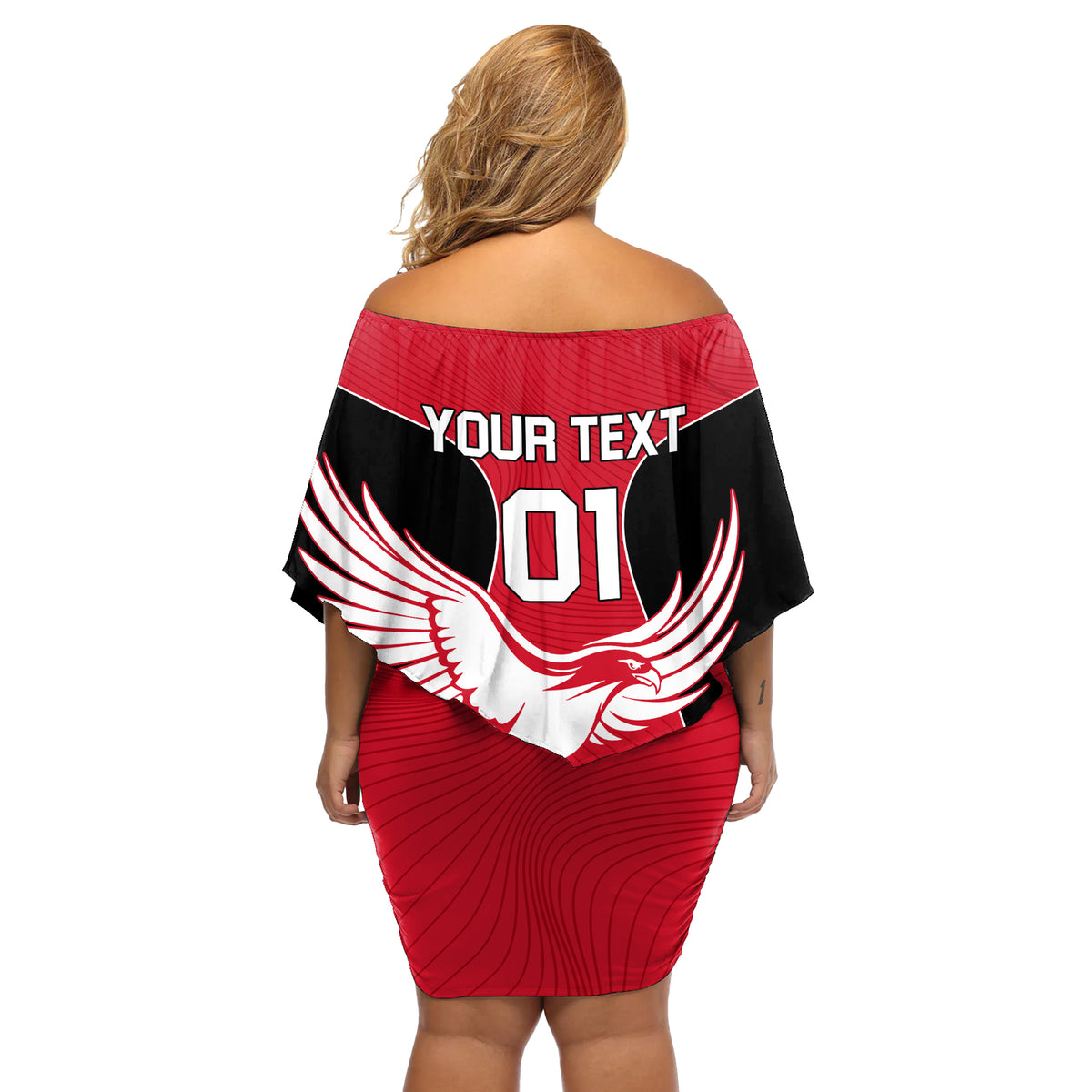 Egypt Football Off Shoulder Short Dress Go The Pharaohs - Wonder Print Shop