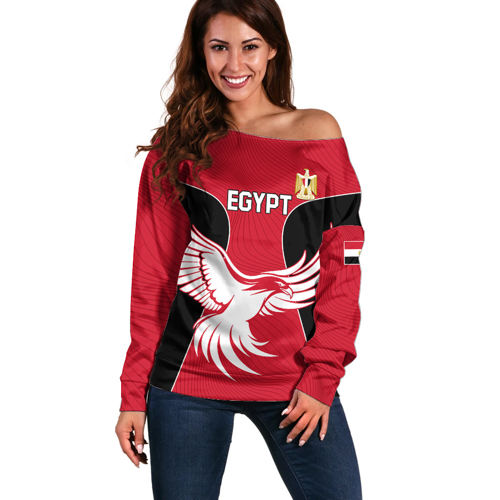 Egypt Football Off Shoulder Sweater Go The Pharaohs - Wonder Print Shop