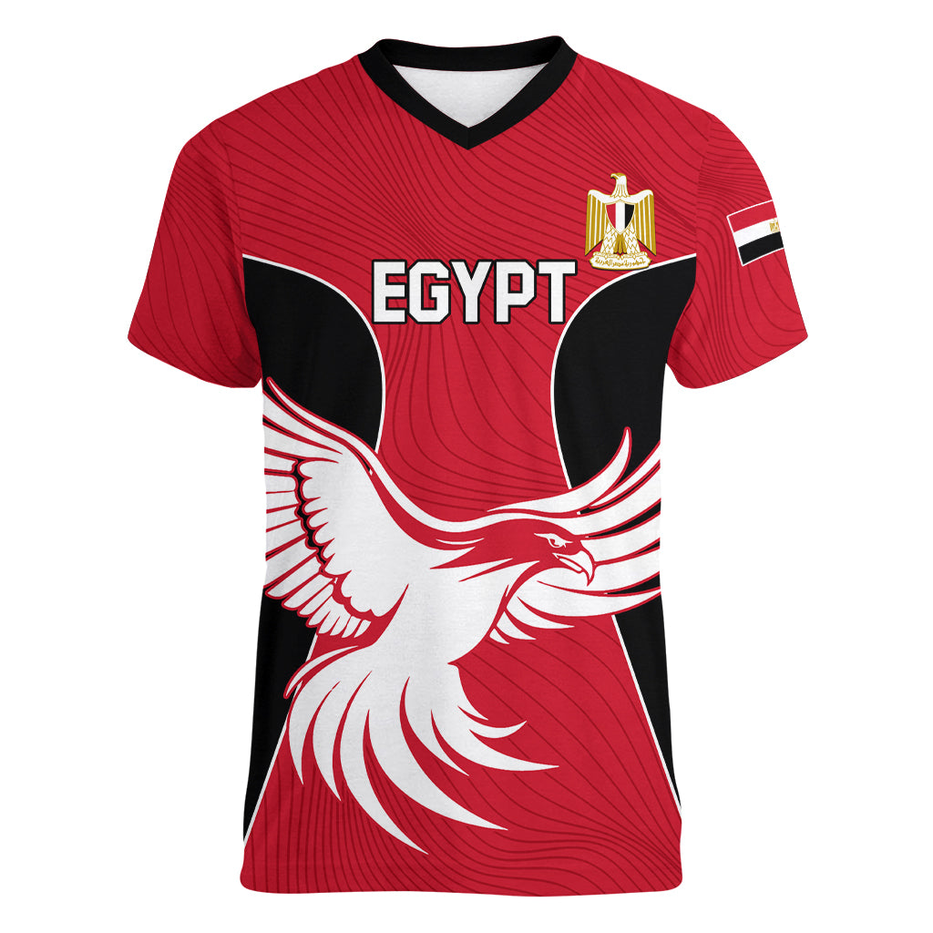 Egypt Football Women V Neck T Shirt Go The Pharaohs - Wonder Print Shop