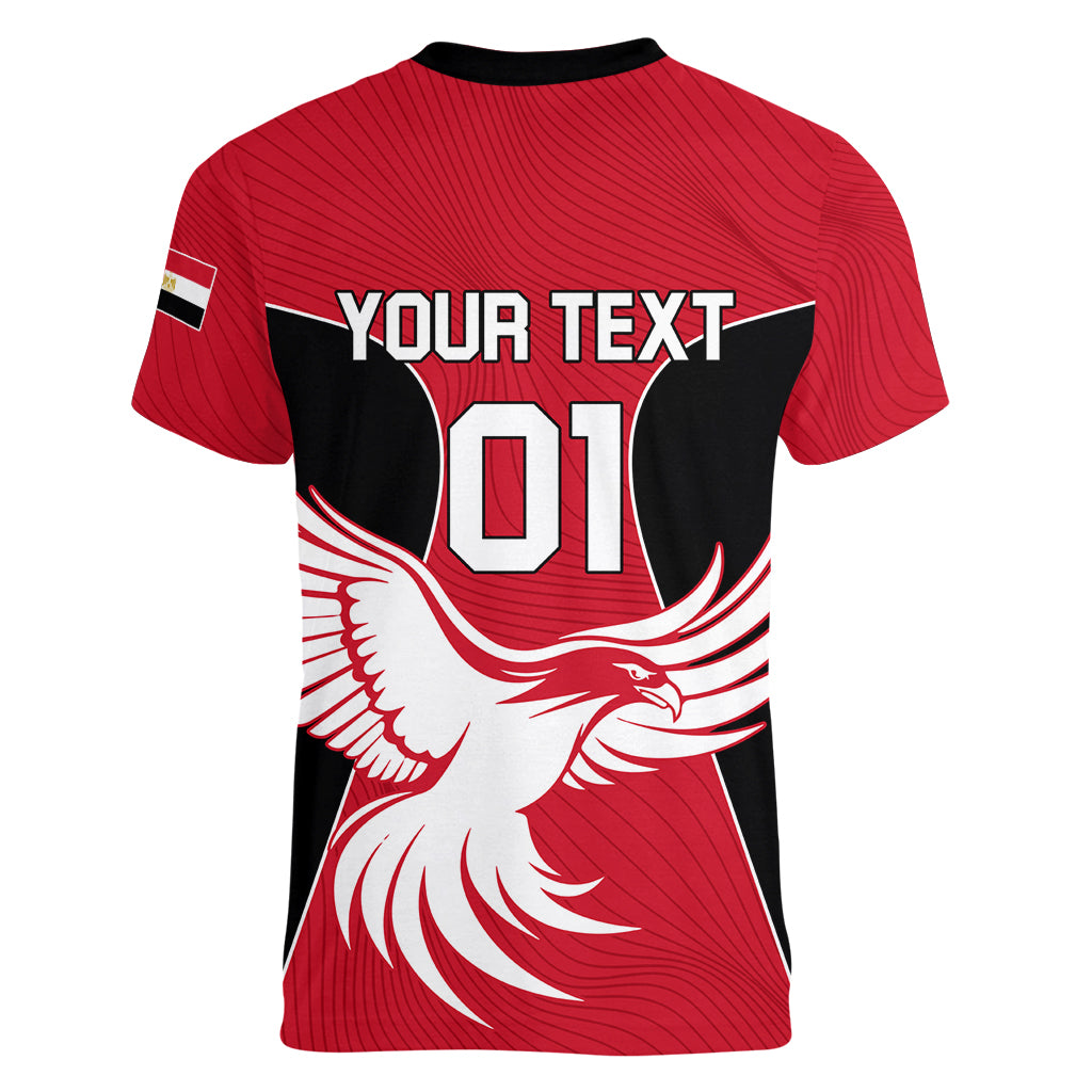 Egypt Football Women V Neck T Shirt Go The Pharaohs - Wonder Print Shop