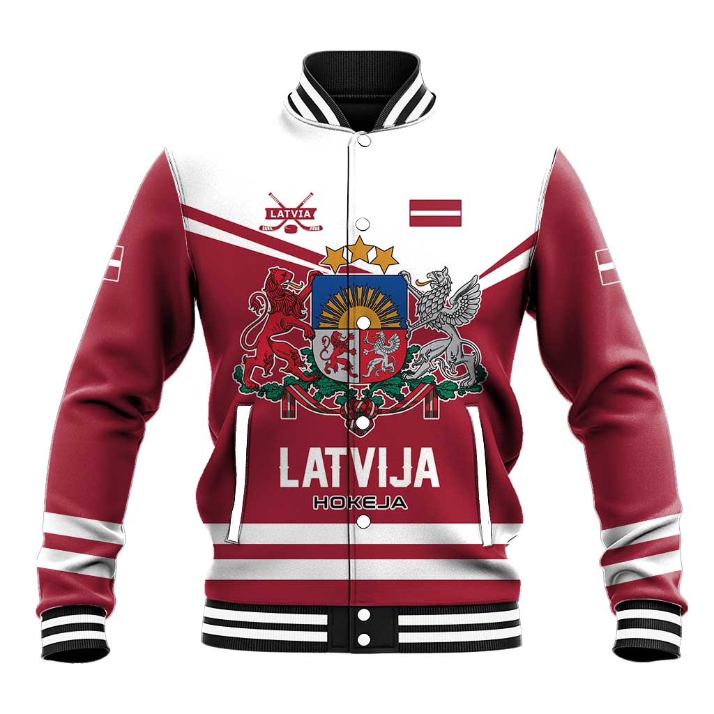Custom Hockey 2026 Latvia Baseball Jacket Latvians Go Champions