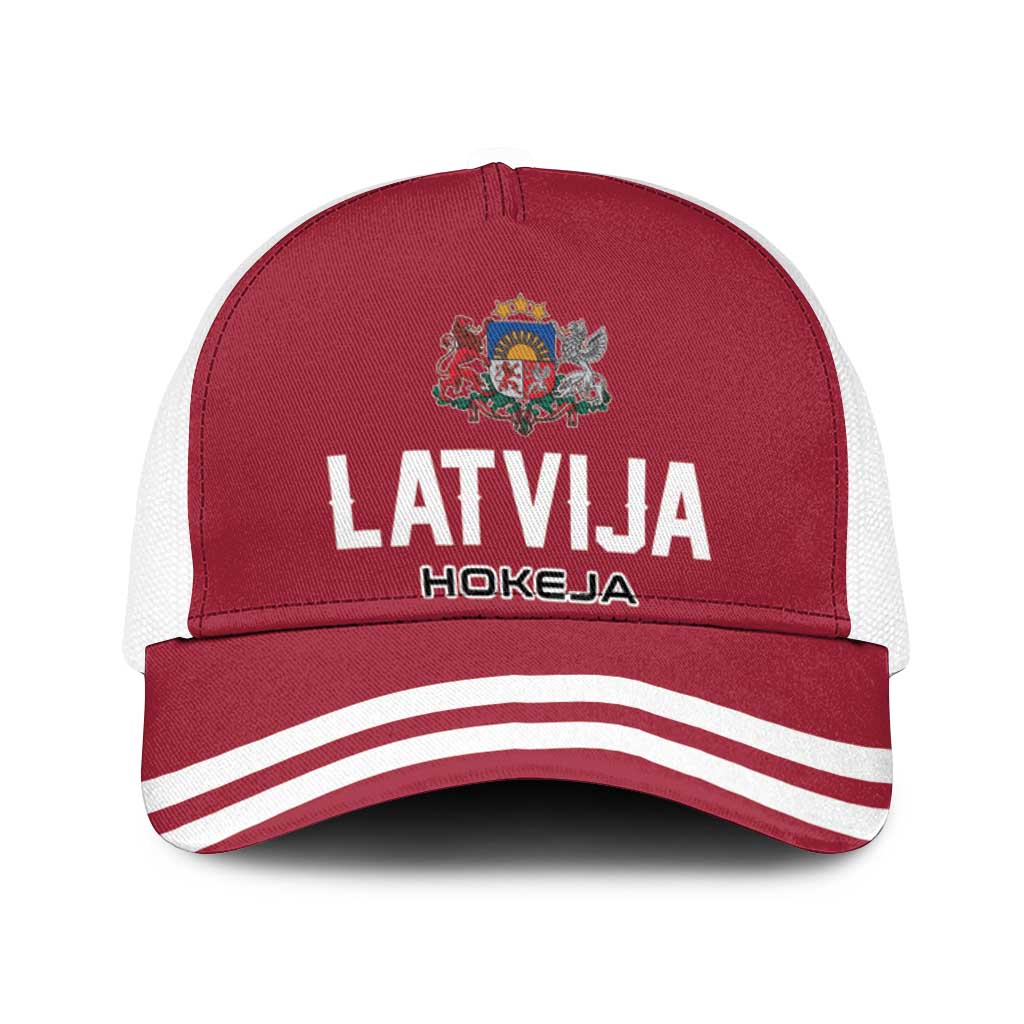Hockey 2026 Latvia Baseball Net Cap Latvians Go Champions