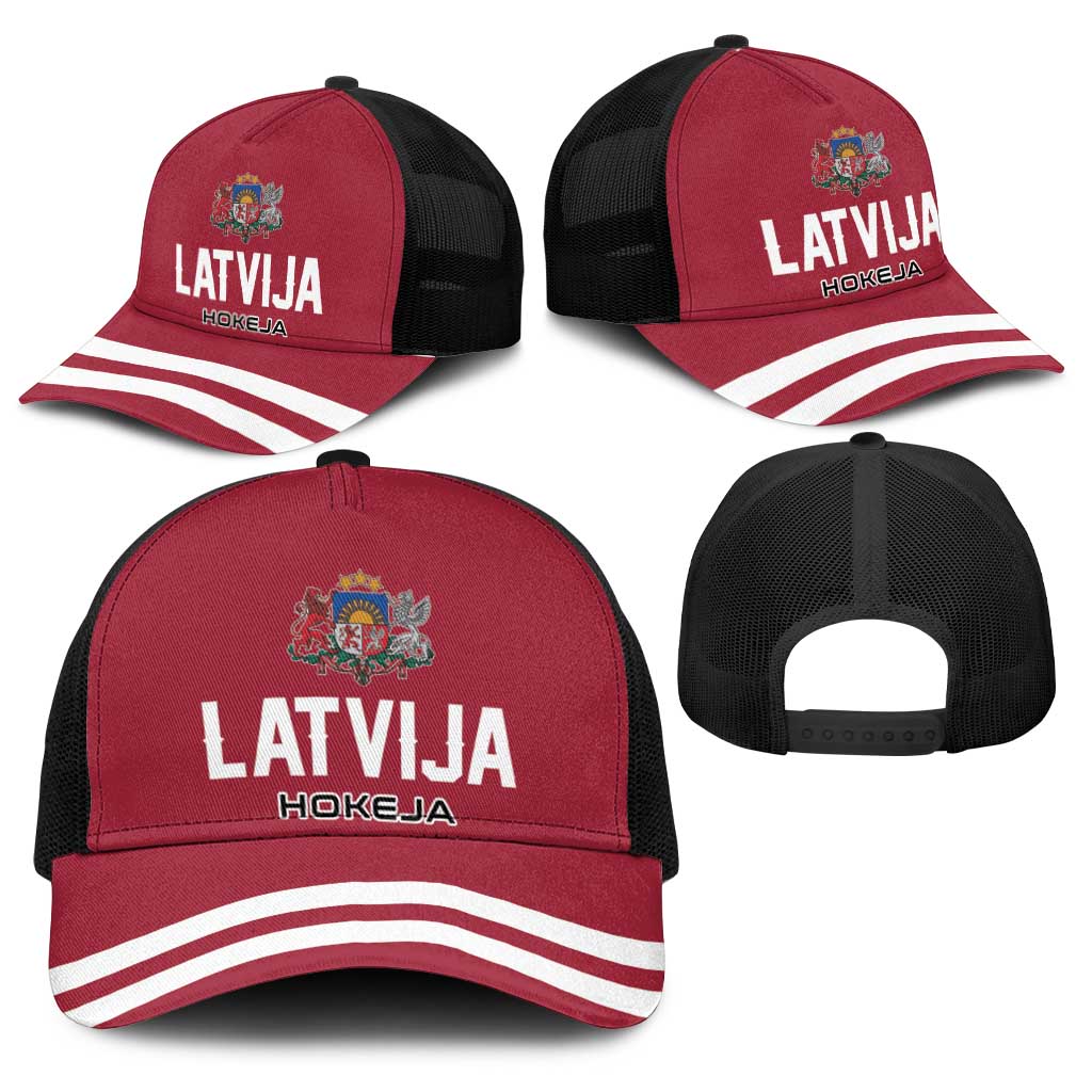Hockey 2026 Latvia Baseball Net Cap Latvians Go Champions