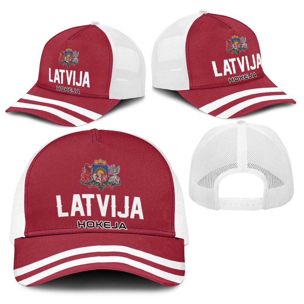 Hockey 2026 Latvia Baseball Net Cap Latvians Go Champions