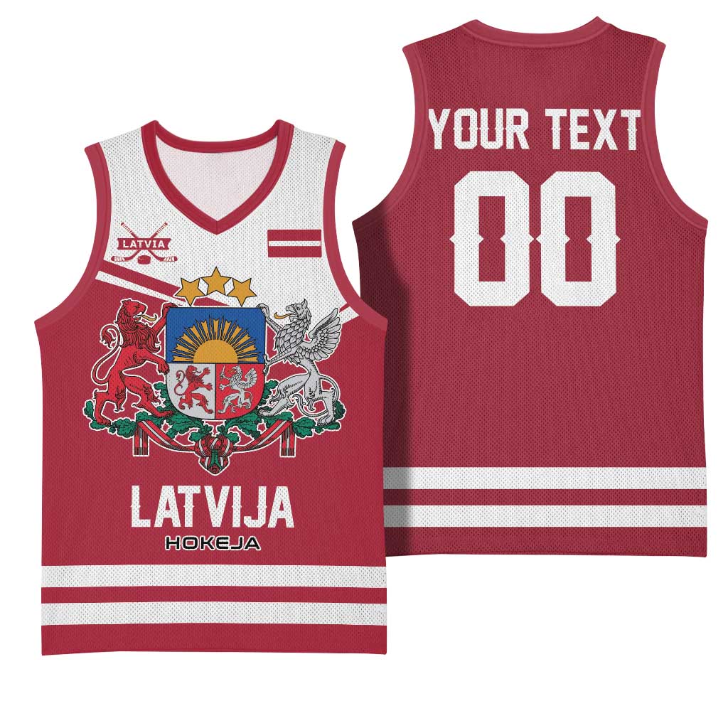 Custom Hockey 2026 Latvia Basketball Jersey Latvians Go Champions