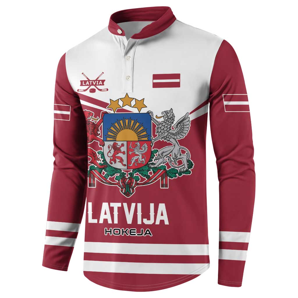 Custom Hockey 2026 Latvia Button Sweatshirt Latvians Go Champions