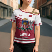Custom Hockey 2026 Latvia Cross Shoulder Shirt Latvians Go Champions