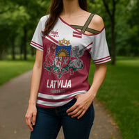 Custom Hockey 2026 Latvia Cross Shoulder Shirt Latvians Go Champions