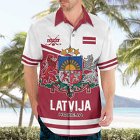 Custom Hockey 2026 Latvia Hawaiian Shirt Latvians Go Champions
