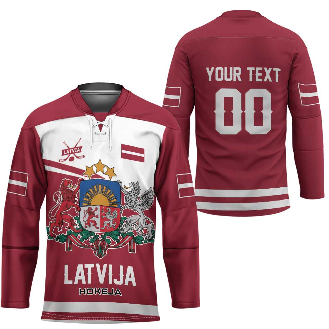 Custom Hockey 2026 Latvia Hockey Jersey Latvians Go Champions