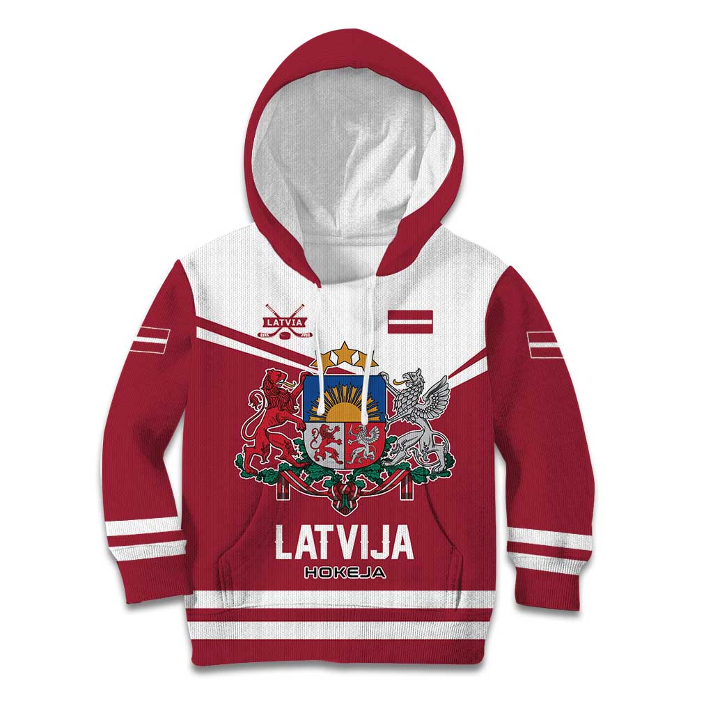 Custom Hockey 2026 Latvia Kid Hoodie Latvians Go Champions