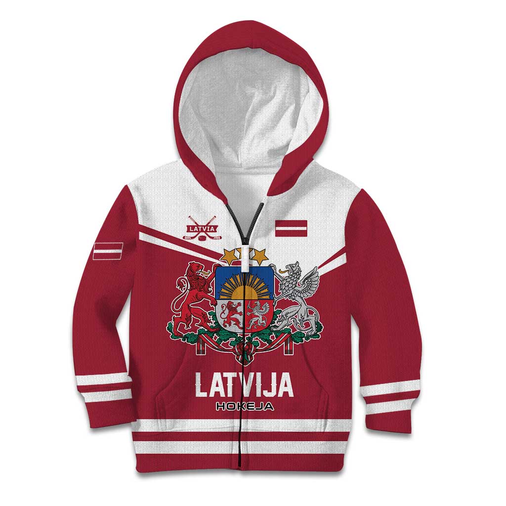 Custom Hockey 2026 Latvia Kid Hoodie Latvians Go Champions