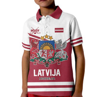 Custom Hockey 2026 Latvia Kid Polo Shirt Latvians Go Champions