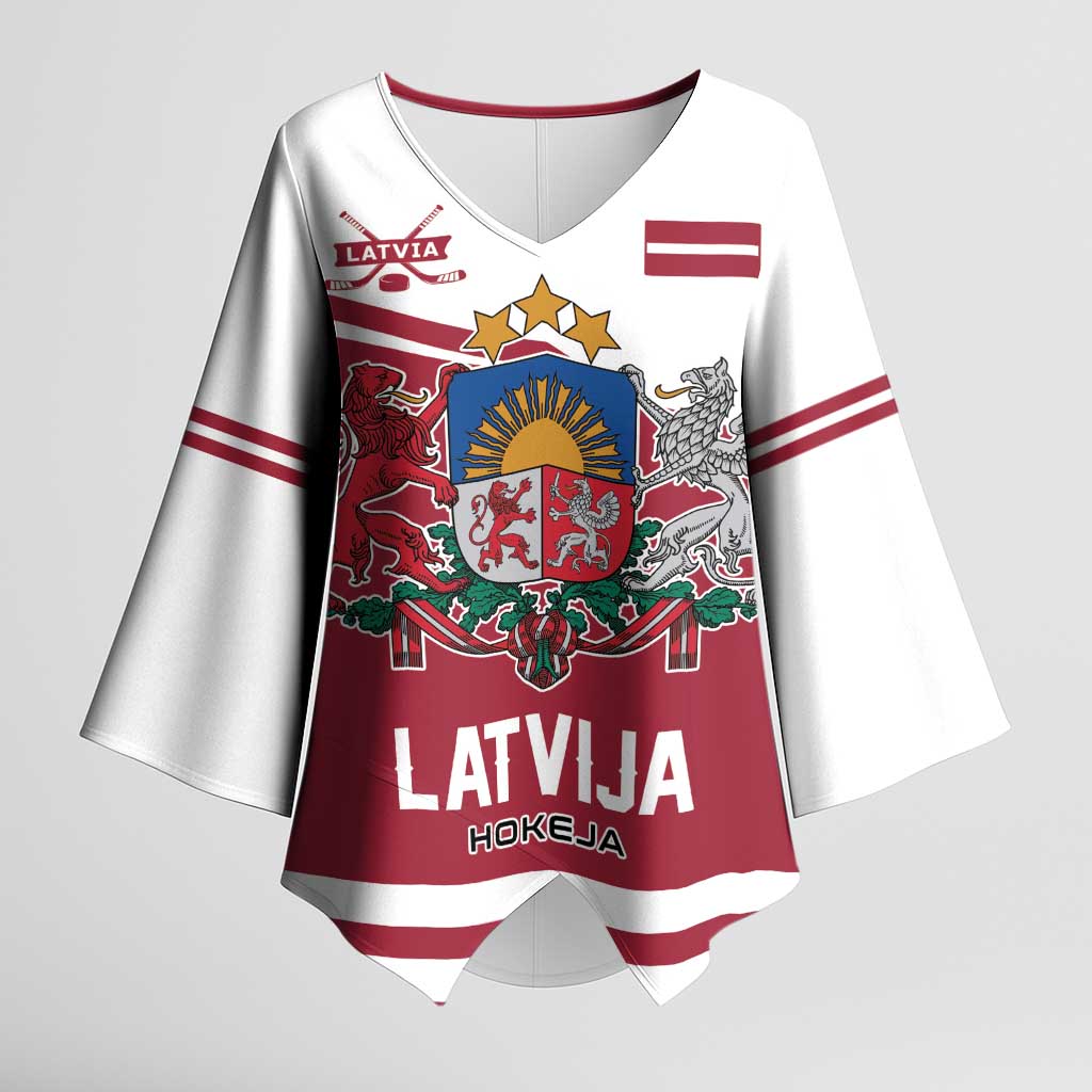 Custom Hockey 2026 Latvia Kimono Sleeve Blouse Latvians Go Champions