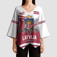 Custom Hockey 2026 Latvia Kimono Sleeve Blouse Latvians Go Champions