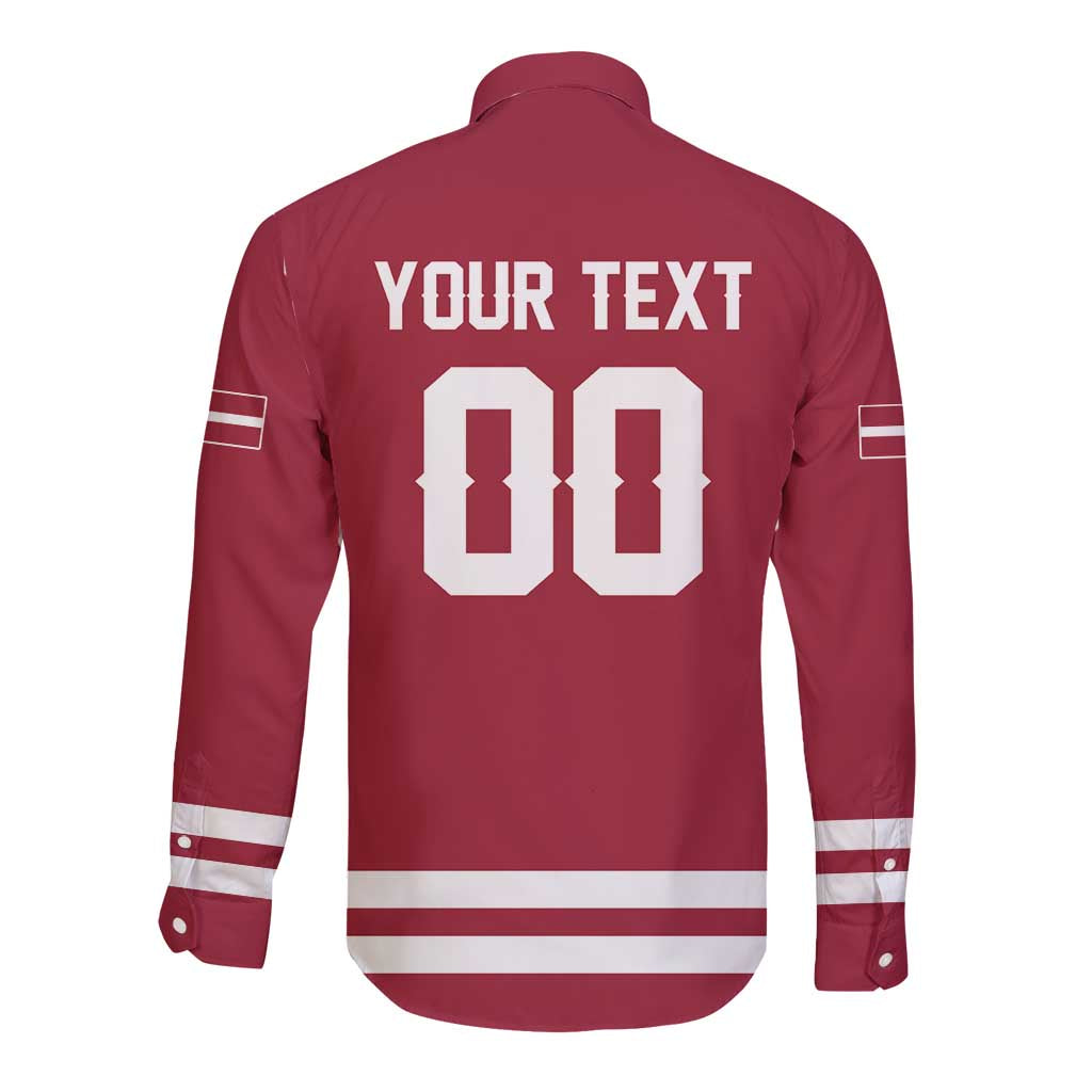 Custom Hockey 2026 Latvia Long Sleeve Button Shirt Latvians Go Champions