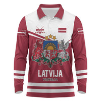 Custom Hockey 2026 Latvia Long Sleeve Polo Shirt Latvians Go Champions